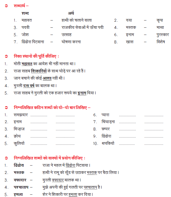CBSE Class 6 Hindi Practice Worksheet Set 7